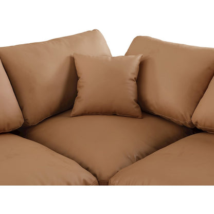 Comfy Cognac Vegan Leather Modular Sectional
