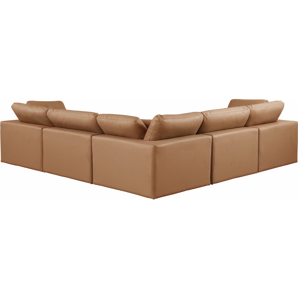 Comfy Cognac Vegan Leather Modular Sectional