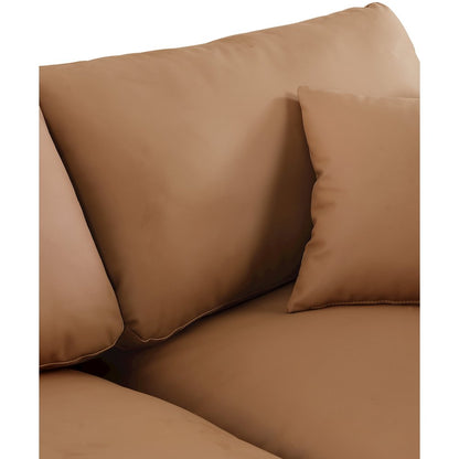 Comfy Cognac Vegan Leather Modular Sectional