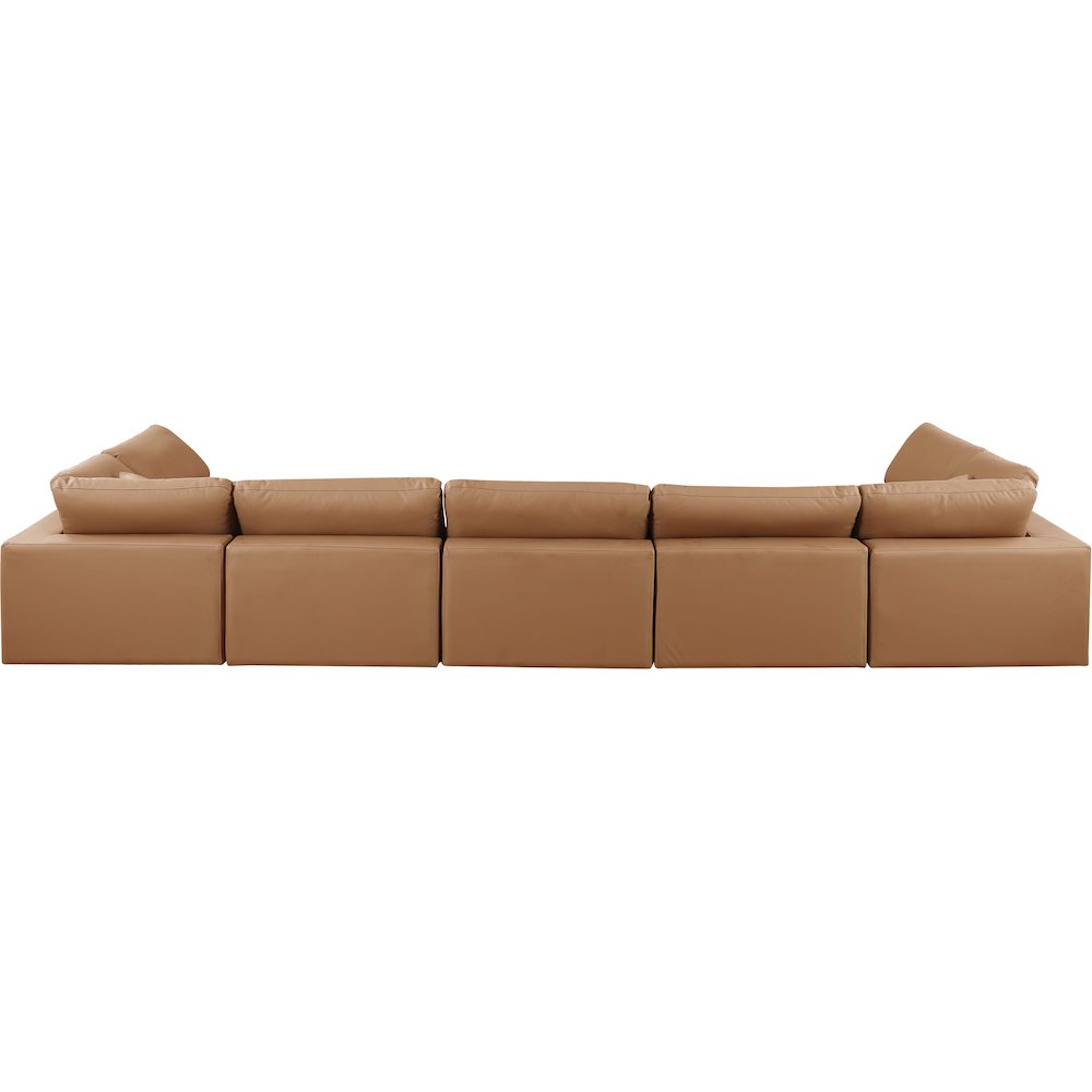 Comfy Cognac Vegan Leather Modular Sectional