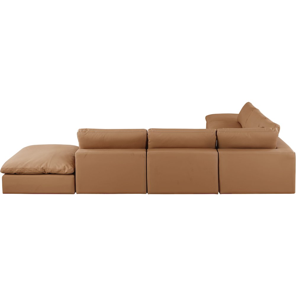 Comfy Cognac Vegan Leather Modular Sectional