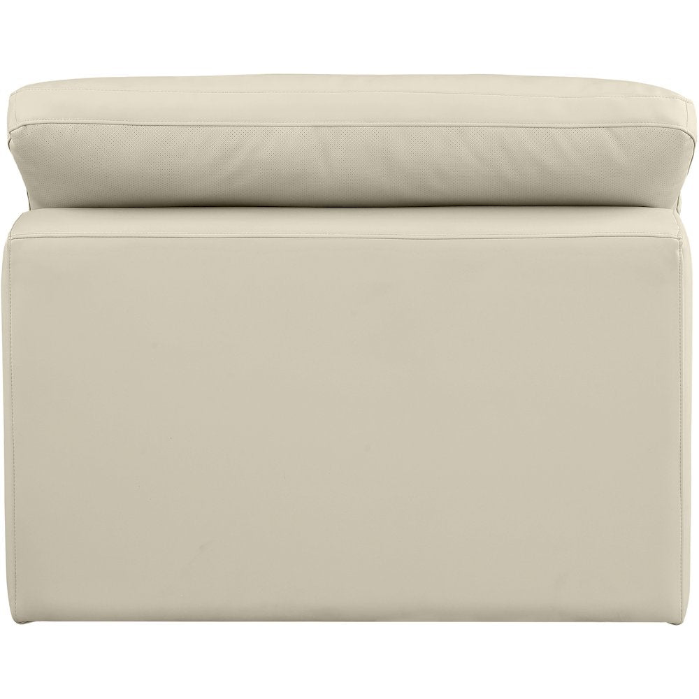 Comfy Cream Vegan Leather Modular Armless Chair