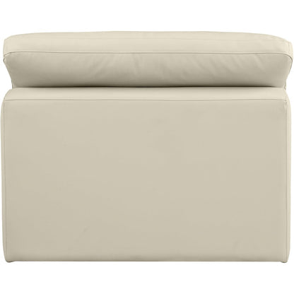 Comfy Cream Vegan Leather Modular Armless Chair