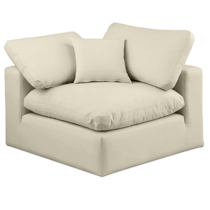 Comfy Cream Vegan Leather Modular Corner Chair