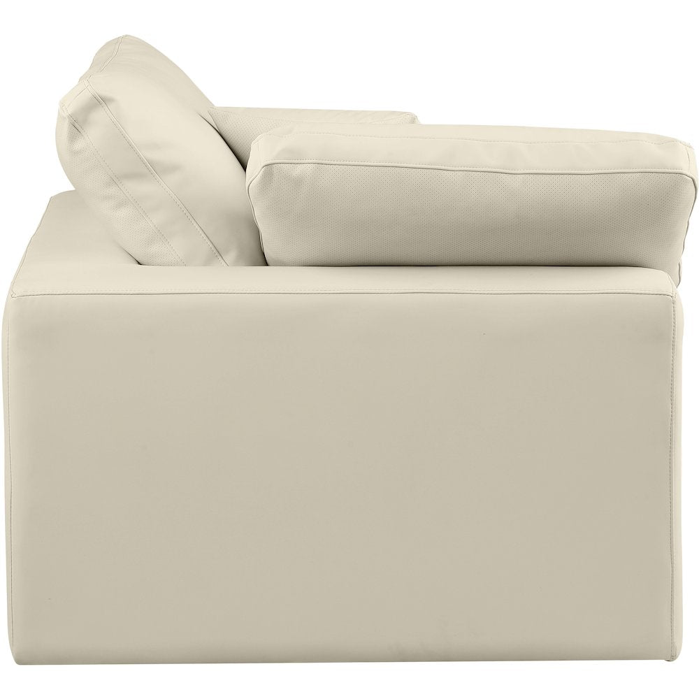 Comfy Cream Vegan Leather Modular Corner Chair