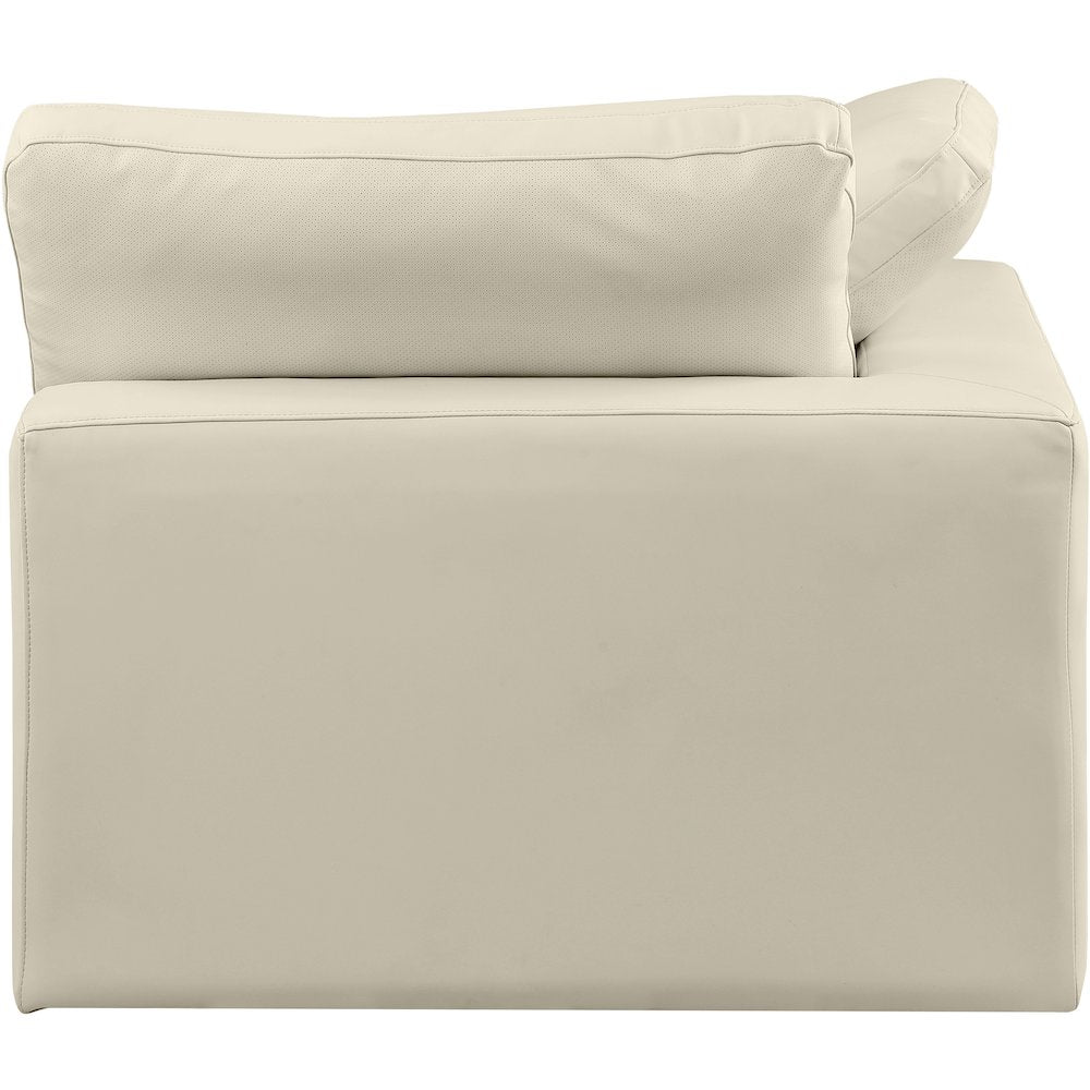 Comfy Cream Vegan Leather Modular Corner Chair