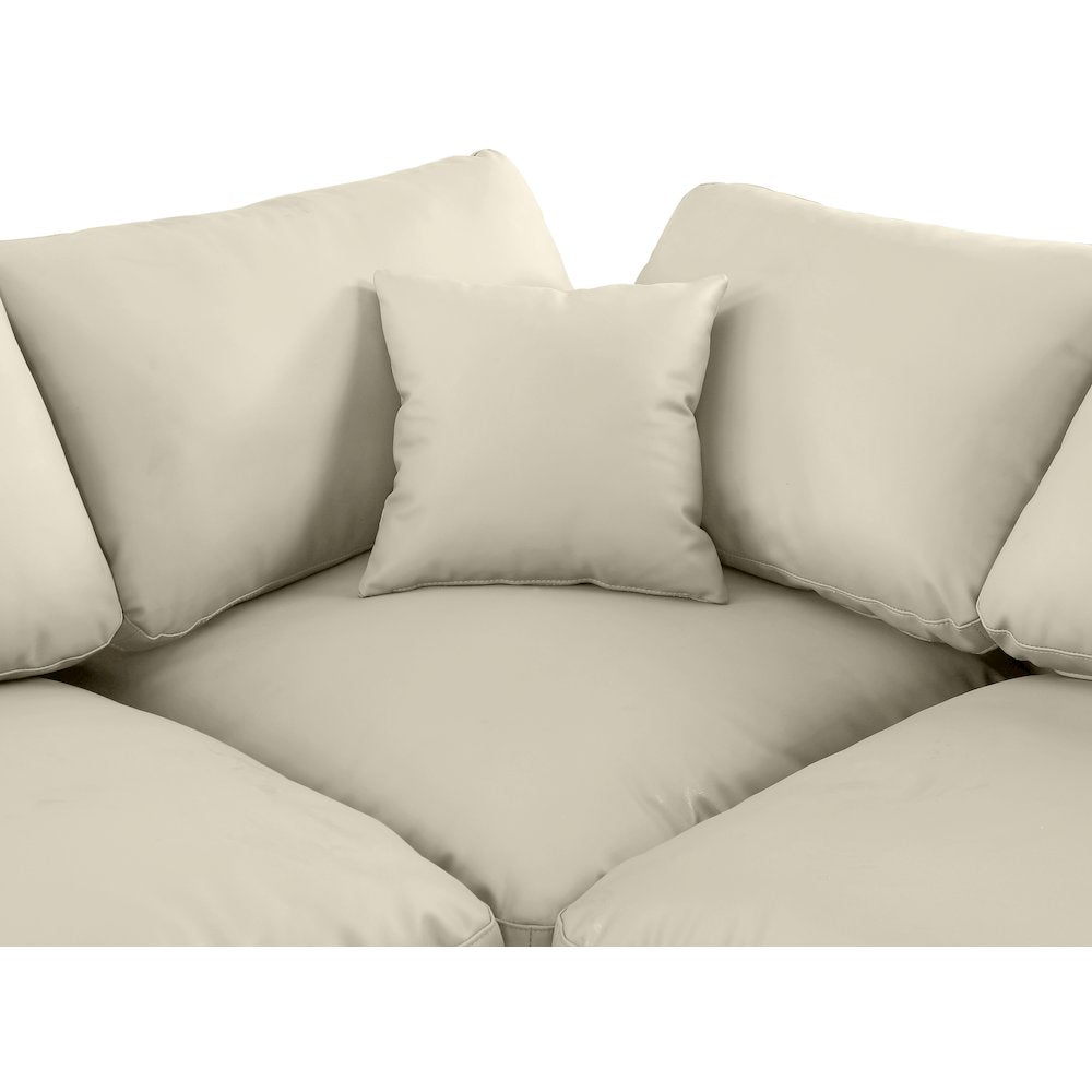 Comfy Cream Vegan Leather Modular Corner Chair