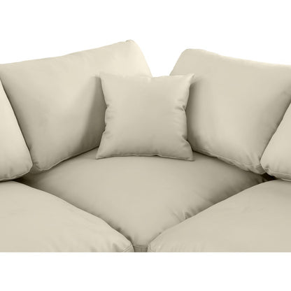 Comfy Cream Vegan Leather Modular Corner Chair