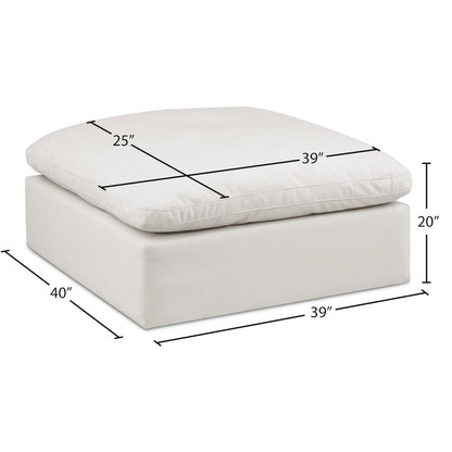 Comfy Cream Vegan Leather Modular Ottoman