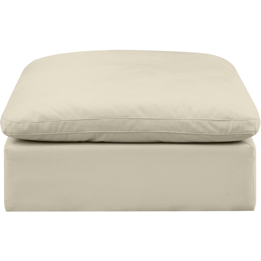 Comfy Cream Vegan Leather Modular Ottoman