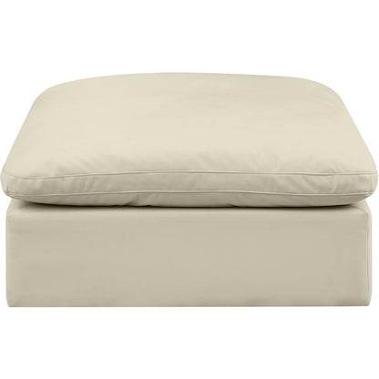 Comfy Cream Vegan Leather Modular Ottoman