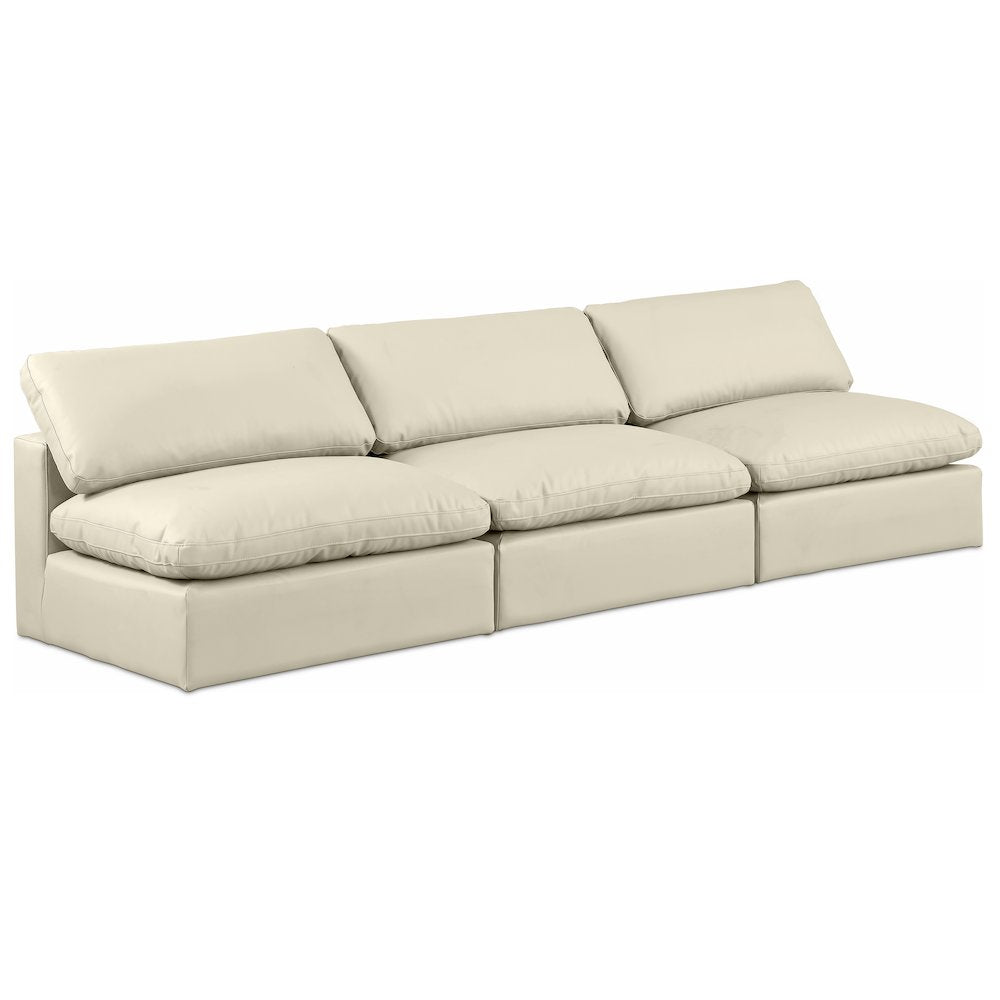 Comfy Cream Vegan Leather Modular Sofa