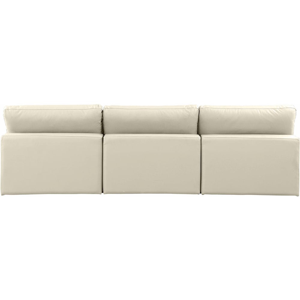 Comfy Cream Vegan Leather Modular Sofa