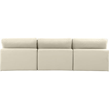 Comfy Cream Vegan Leather Modular Sofa