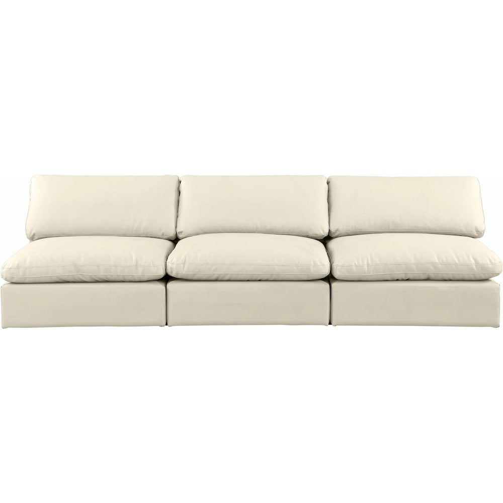 Comfy Cream Vegan Leather Modular Sofa