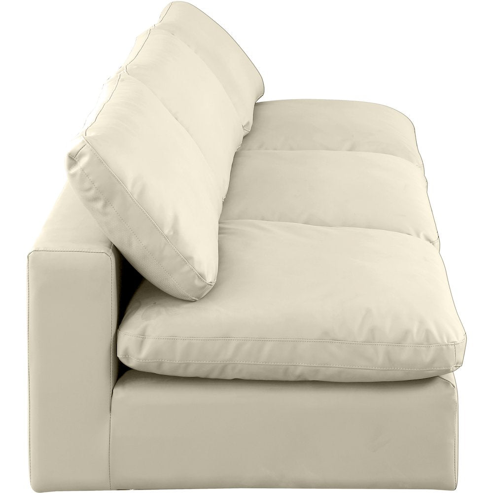 Comfy Cream Vegan Leather Modular Sofa