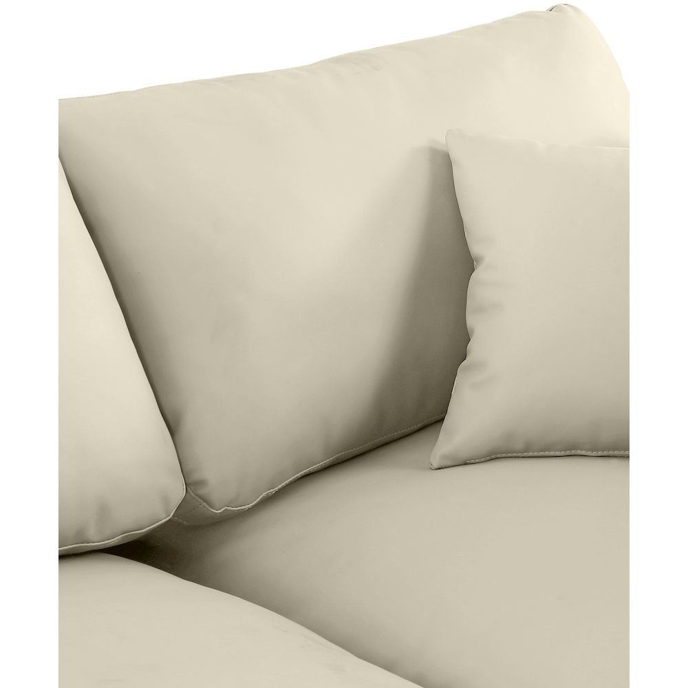Comfy Cream Vegan Leather Modular Sofa