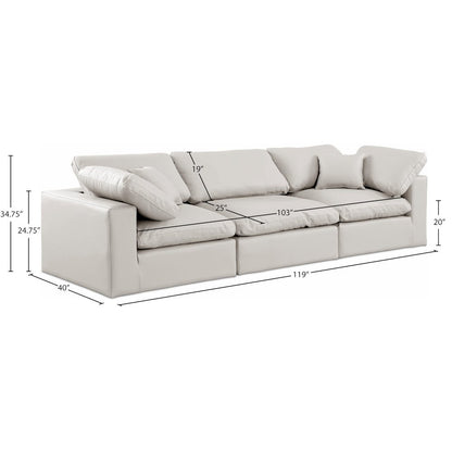 Comfy Cream Vegan Leather Modular Sofa
