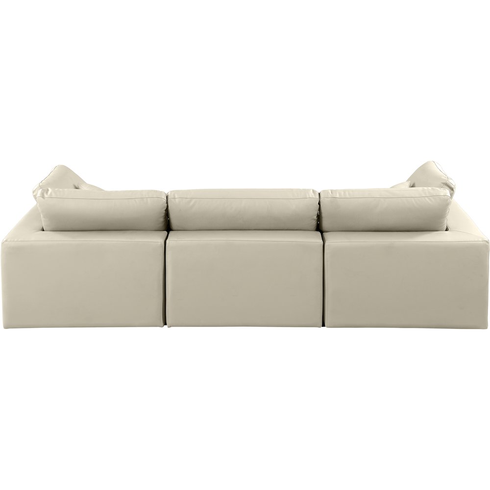 Comfy Cream Vegan Leather Modular Sofa