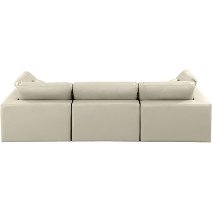 Comfy Cream Vegan Leather Modular Sofa