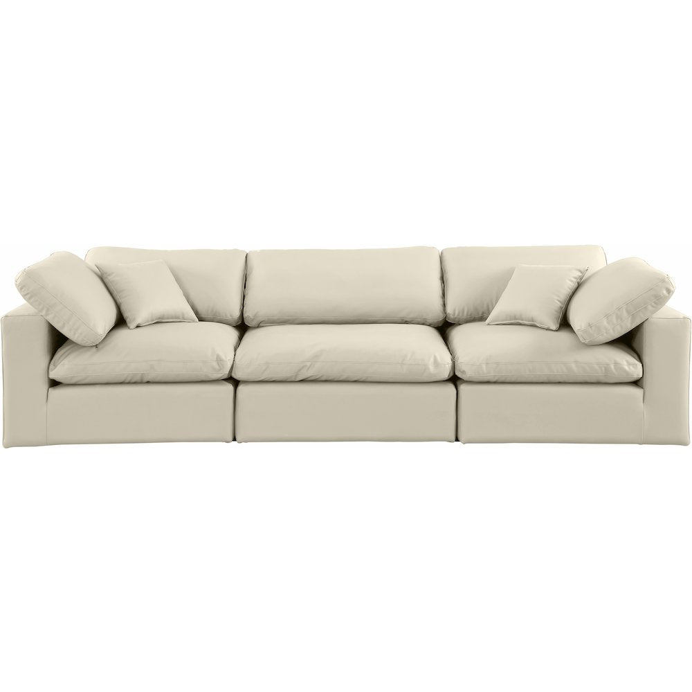 Comfy Cream Vegan Leather Modular Sofa