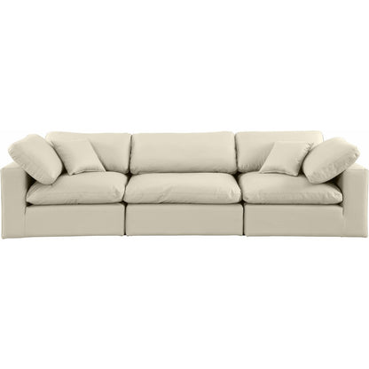 Comfy Cream Vegan Leather Modular Sofa