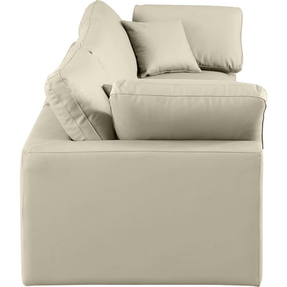 Comfy Cream Vegan Leather Modular Sofa