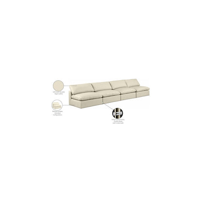 Comfy Cream Vegan Leather Modular Sofa