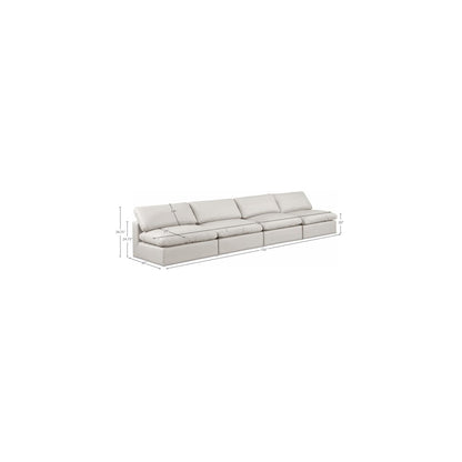 Comfy Cream Vegan Leather Modular Sofa