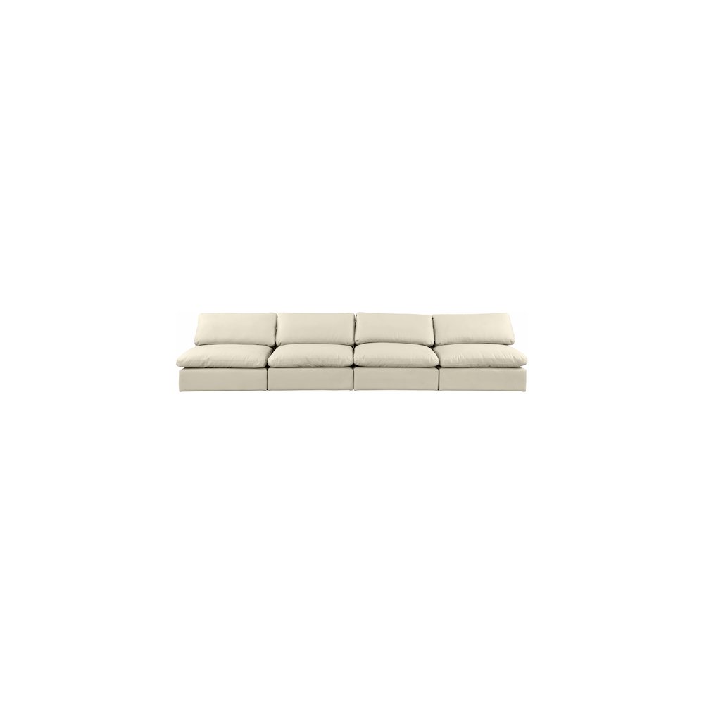 Comfy Cream Vegan Leather Modular Sofa
