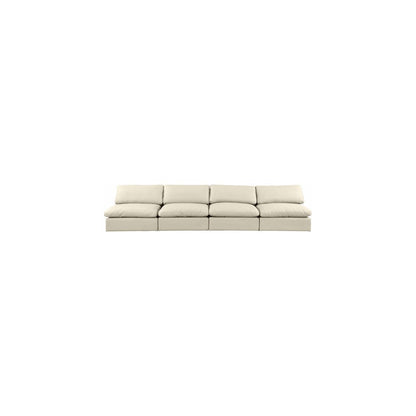Comfy Cream Vegan Leather Modular Sofa