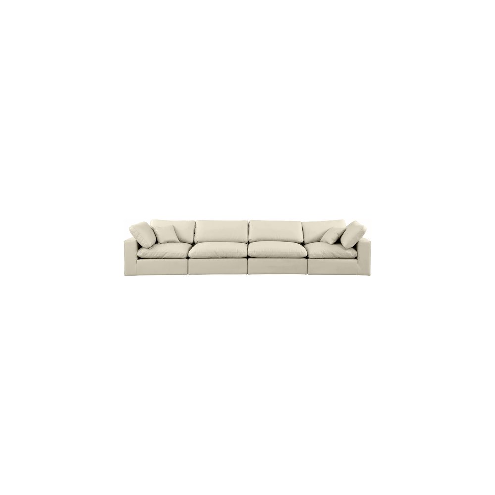 Comfy Cream Vegan Leather Modular Sofa