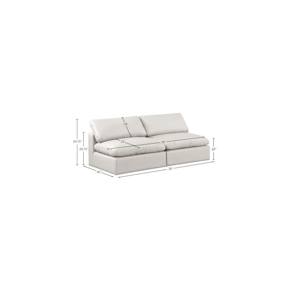Comfy Cream Vegan Leather Modular Sofa