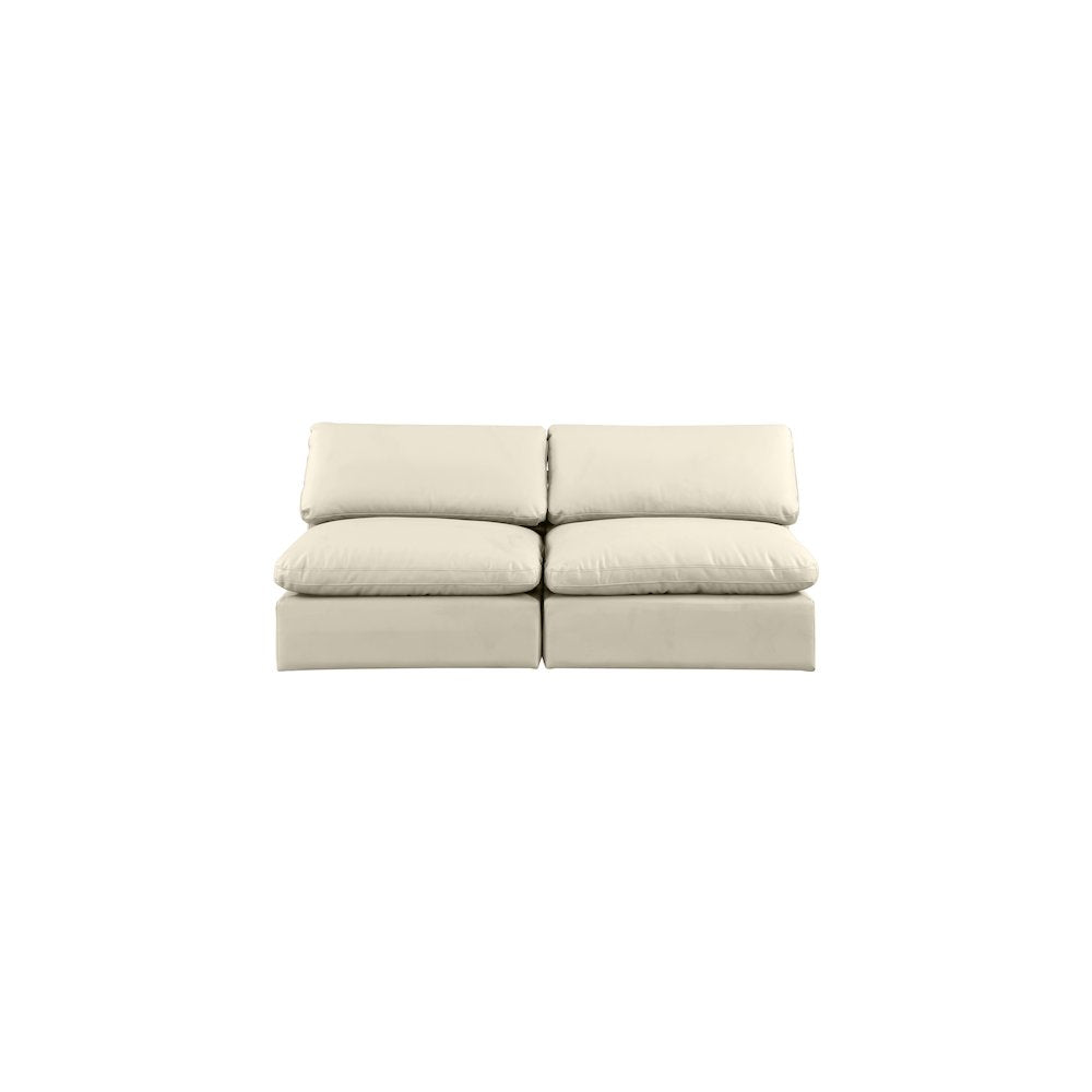 Comfy Cream Vegan Leather Modular Sofa