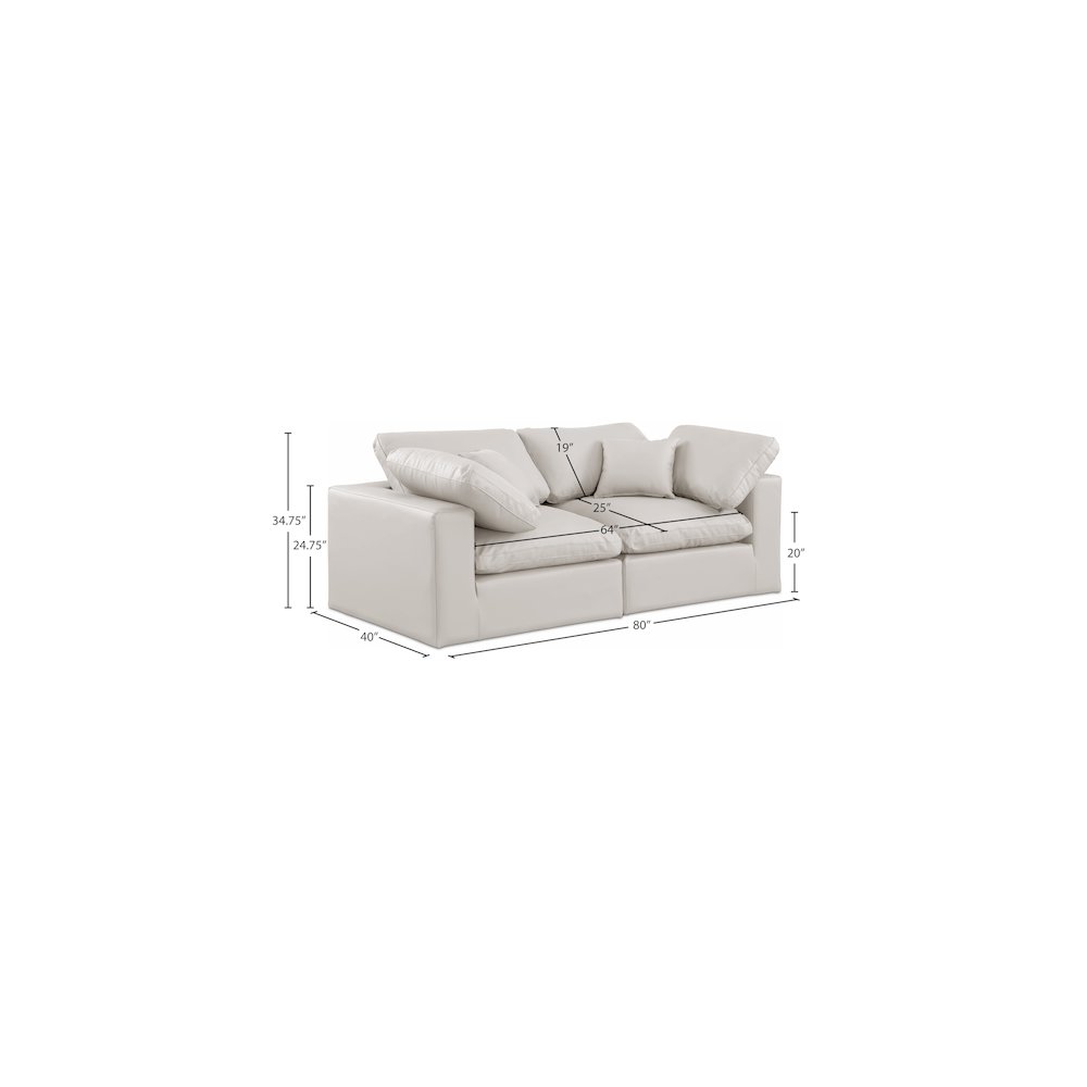 Comfy Cream Vegan Leather Modular Sofa