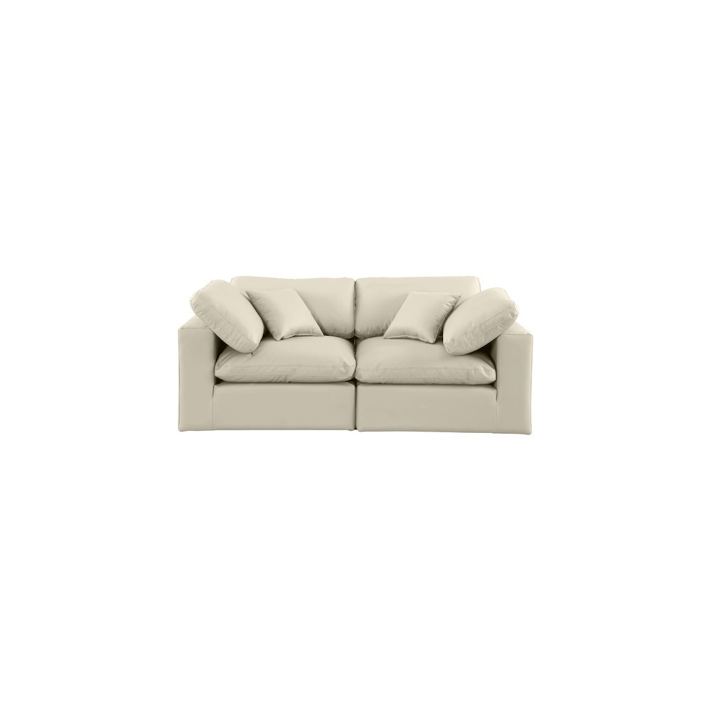 Comfy Cream Vegan Leather Modular Sofa