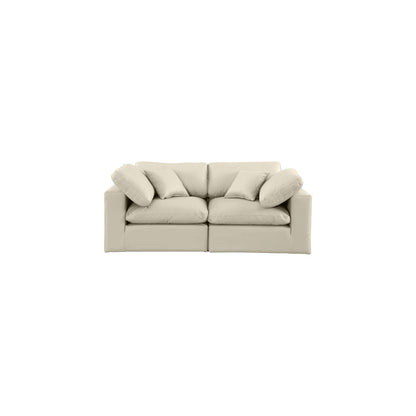 Comfy Cream Vegan Leather Modular Sofa