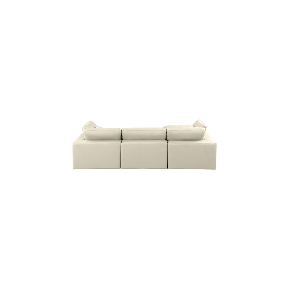 Comfy Cream Vegan Leather Modular Sectional