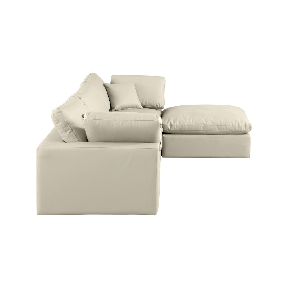 Comfy Cream Vegan Leather Modular Sectional
