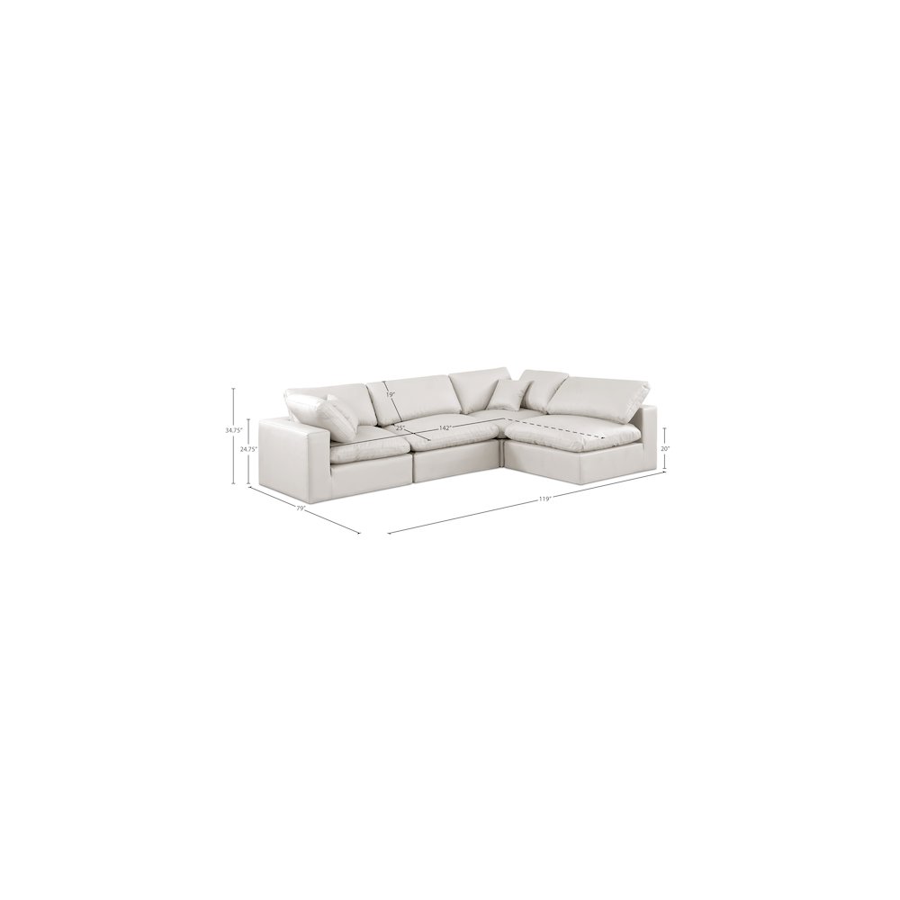 Comfy Cream Vegan Leather Modular Sectional