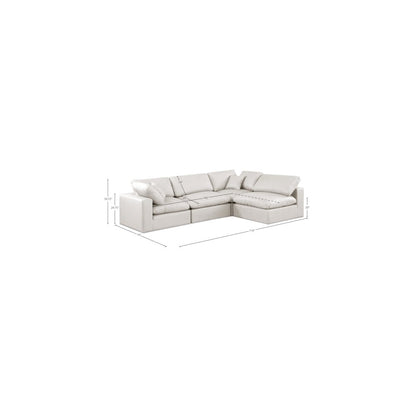 Comfy Cream Vegan Leather Modular Sectional