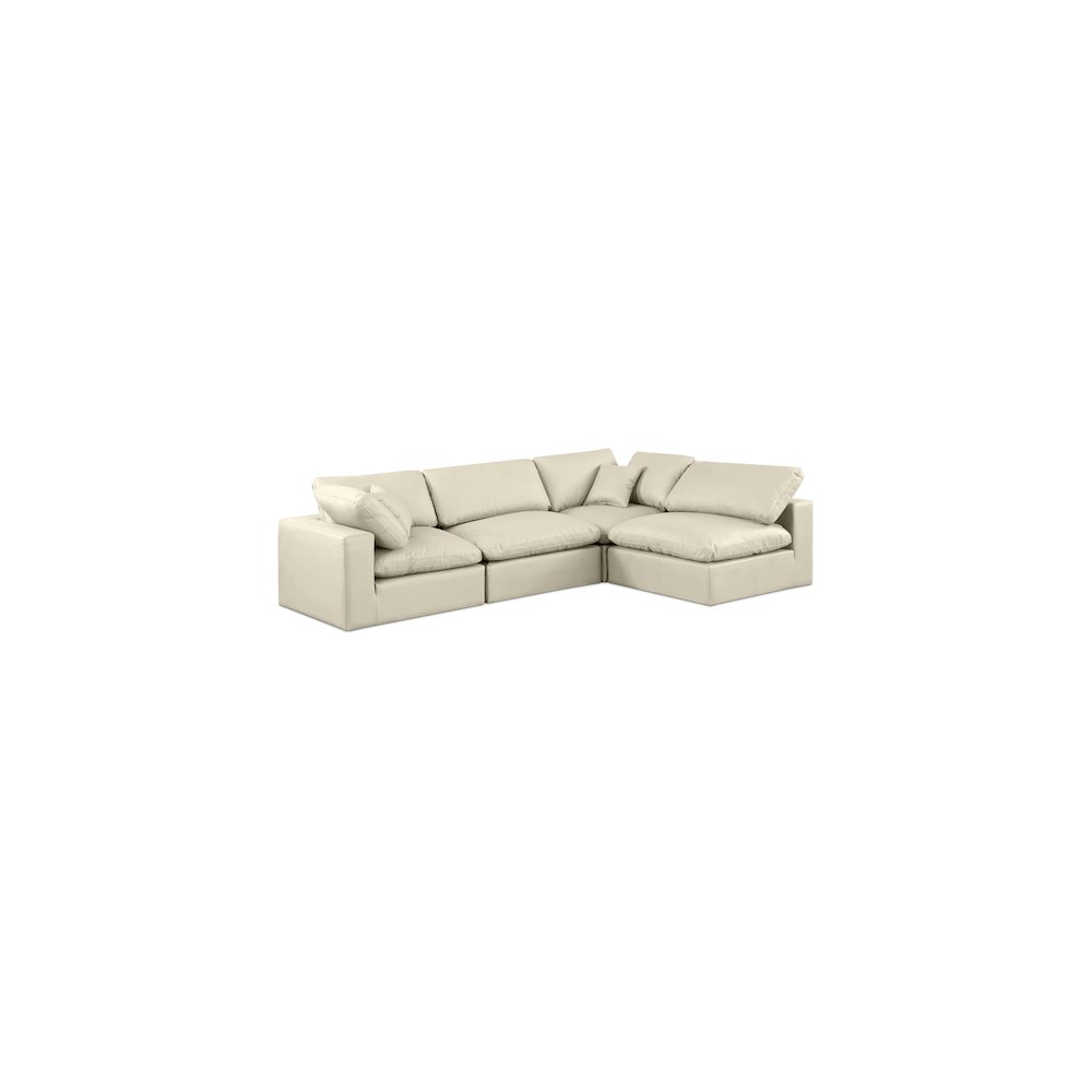Comfy Cream Vegan Leather Modular Sectional