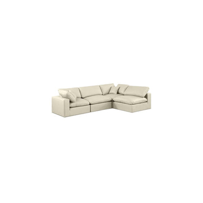 Comfy Cream Vegan Leather Modular Sectional