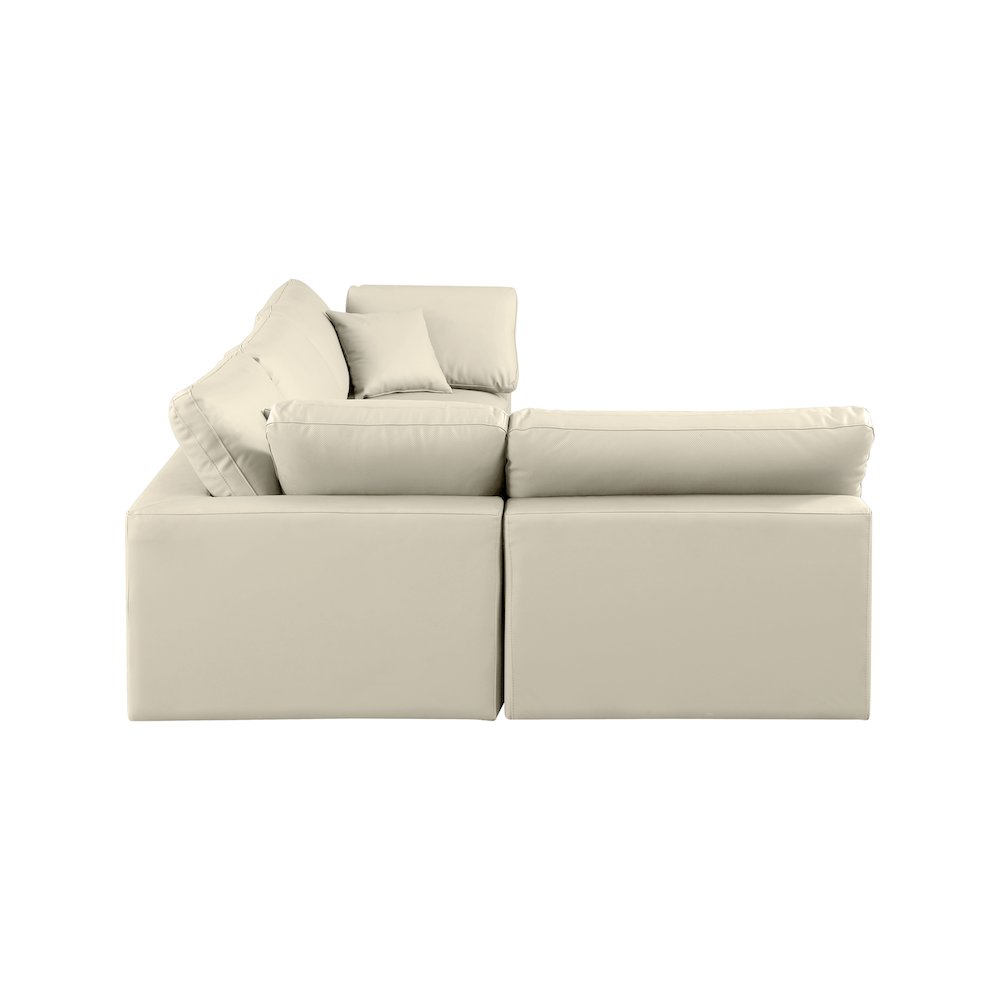 Comfy Cream Vegan Leather Modular Sectional