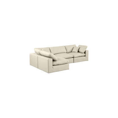 Comfy Cream Vegan Leather Modular Sectional