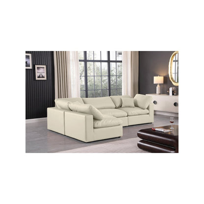 Comfy Cream Vegan Leather Modular Sectional