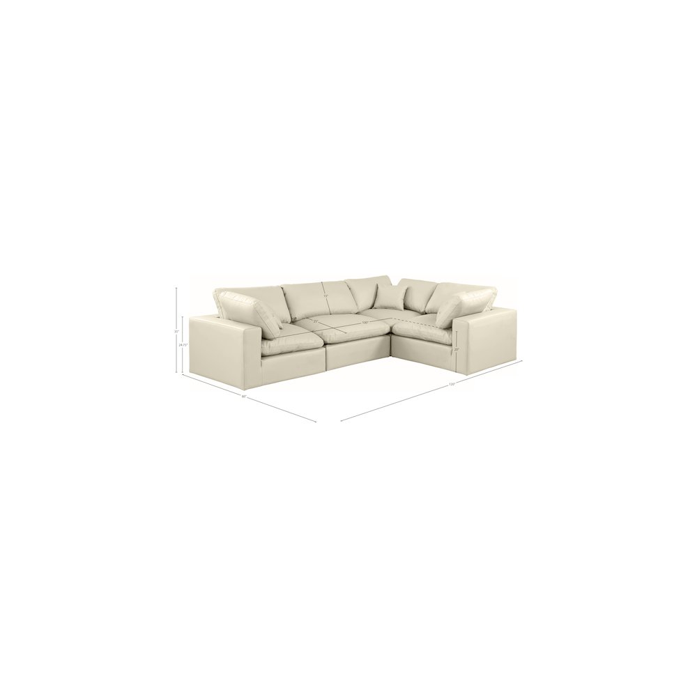 Comfy Cream Vegan Leather Modular Sectional