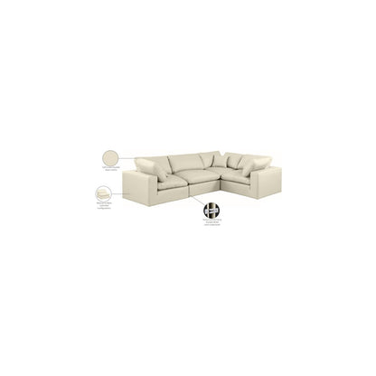 Comfy Cream Vegan Leather Modular Sectional