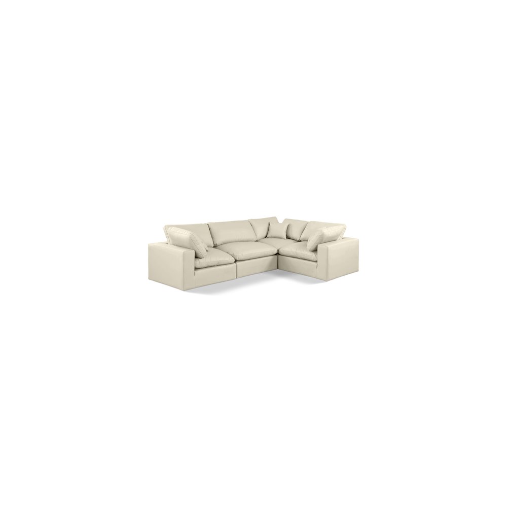 Comfy Cream Vegan Leather Modular Sectional