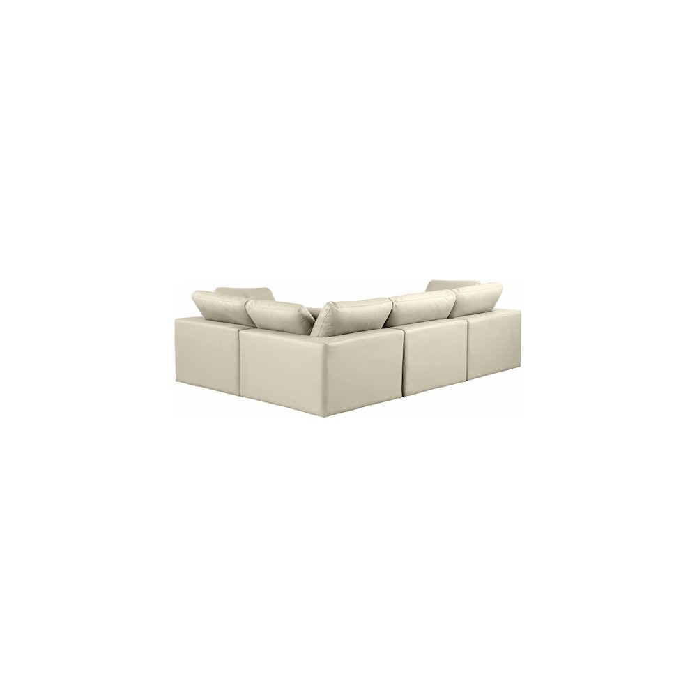 Comfy Cream Vegan Leather Modular Sectional